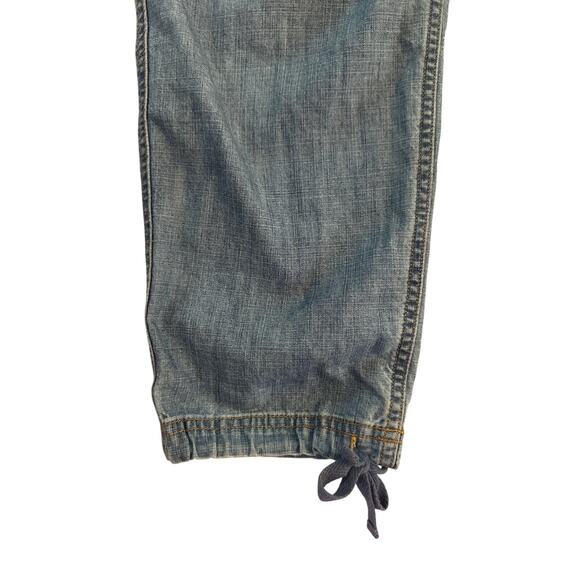Women XS Aritzia Tna Denim Jean Elastic Drawstring Waist Pants Wide Leg Relaxed - Picture 3 of 6